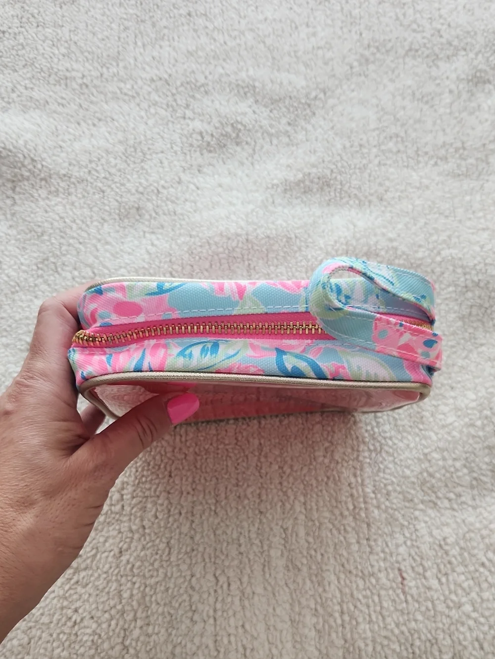 Lilly Pulitzer Totally Blossom Travel Cosmetic Case Clear Front Bag Makeup Pouch